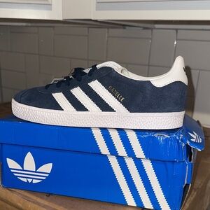 Adidas Navy and White Sneakers